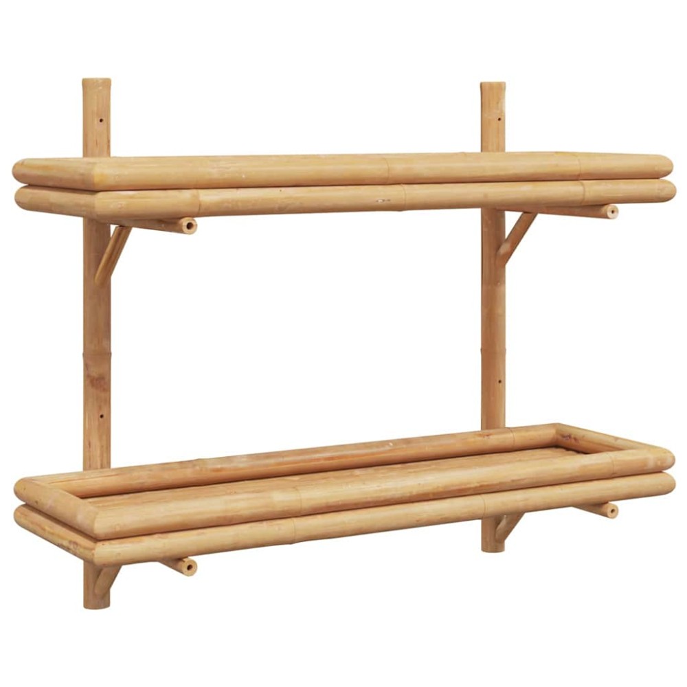 vidaXL Ράφι Τοίχου Επιτοίχιο Καφέ 75 x 26 x 60 εκ. Μπαμπού