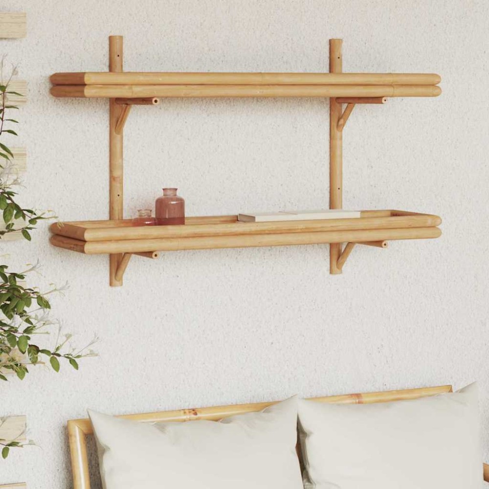 vidaXL Ράφι Τοίχου Επιτοίχιο Καφέ 100 x 26 x 60 εκ. Μπαμπού