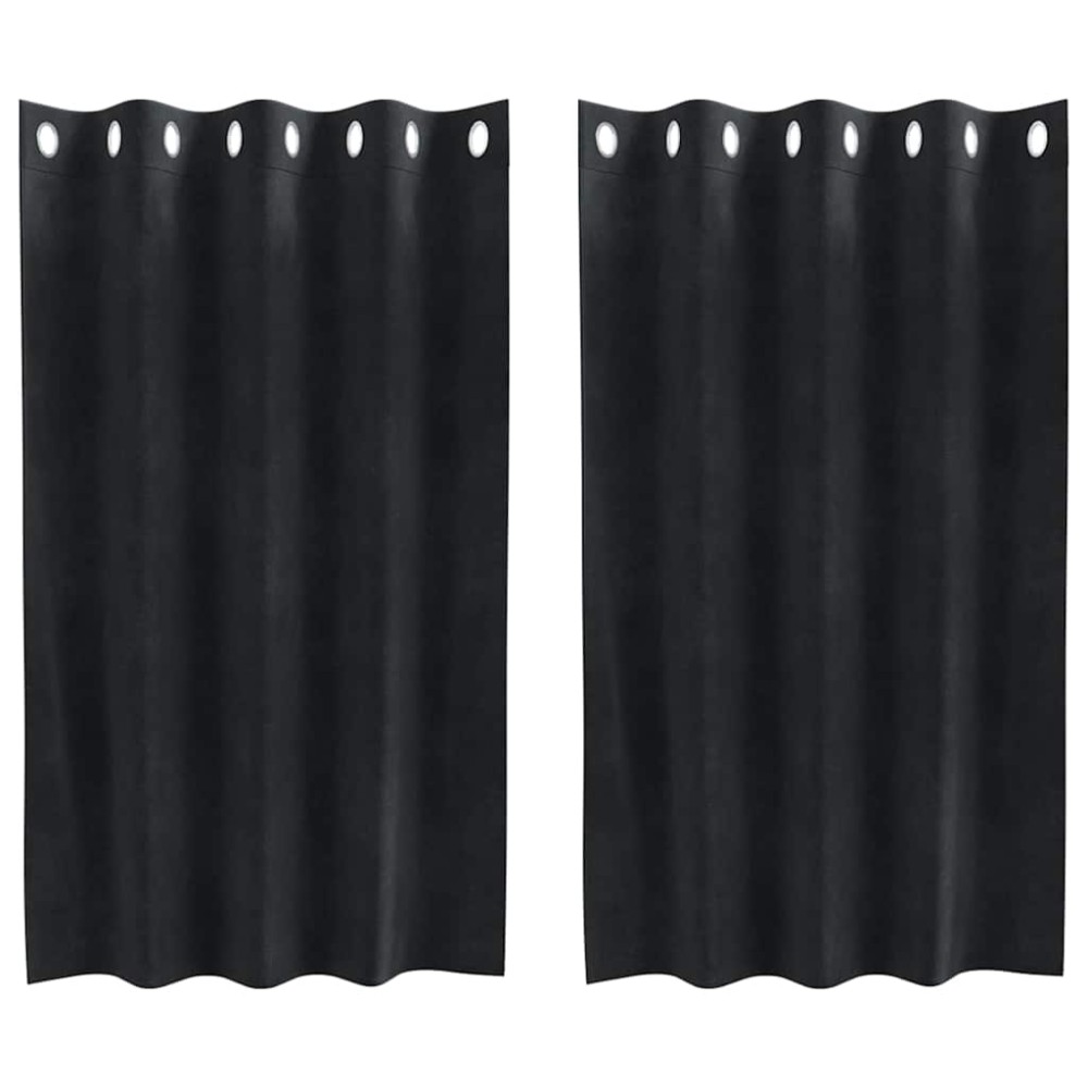 vidaXL Κουρτίνες συσκότισης 2 τμχ. Μαύρο 140 x 140 cm Βελούδο