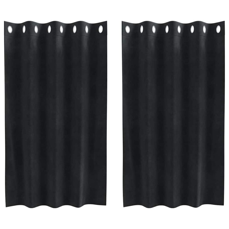vidaXL Κουρτίνες συσκότισης 2 τμχ. Μαύρο 140 x 140 cm Βελούδο