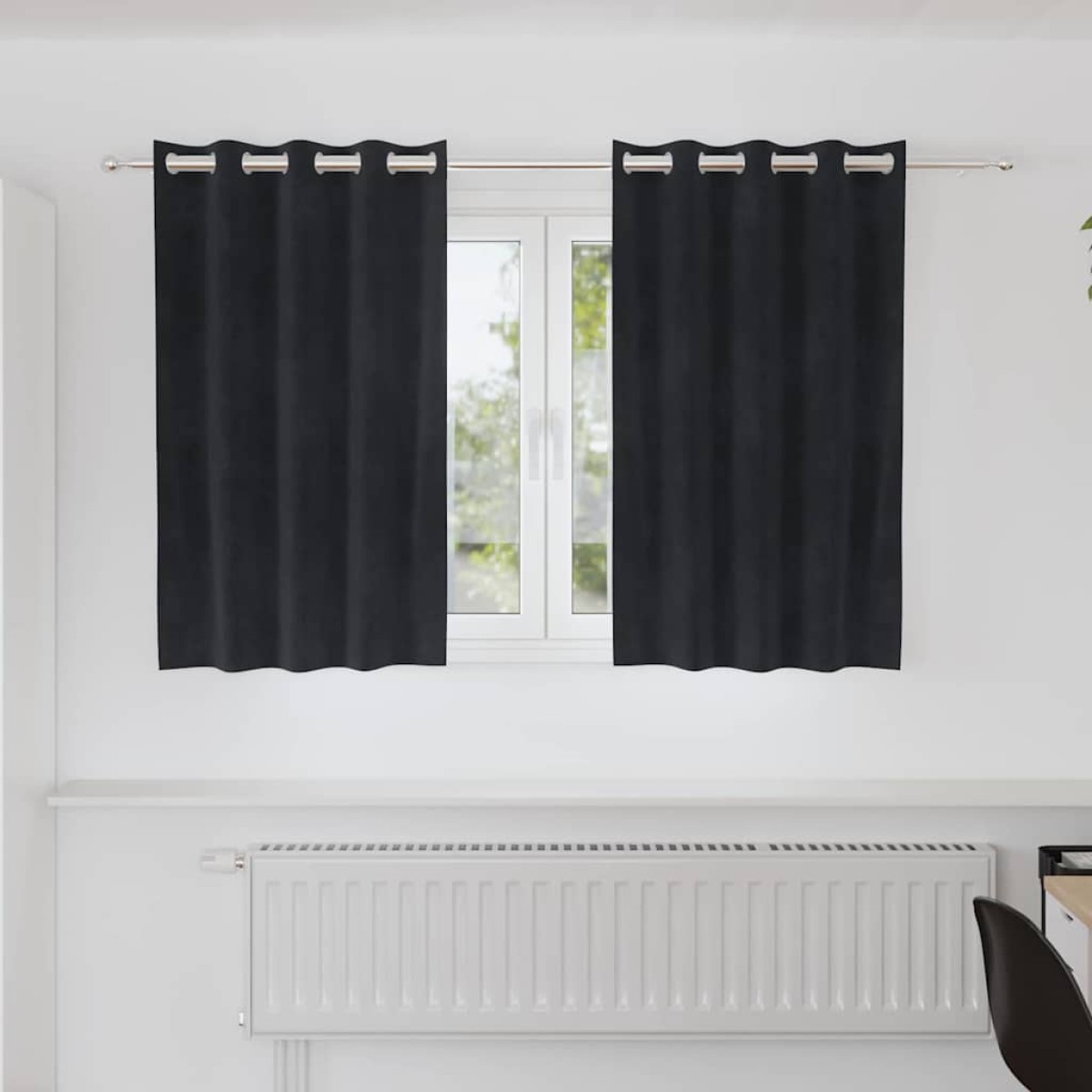 vidaXL Κουρτίνες συσκότισης 2 τμχ. Μαύρο 140 x 140 cm Βελούδο