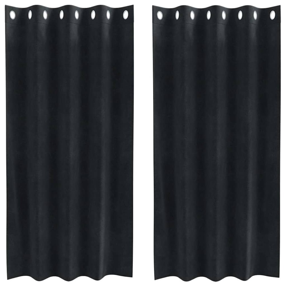 vidaXL Κουρτίνες συσκότισης 2 τμχ. Μαύρο 140 x 175 cm Βελούδο