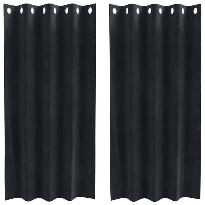 vidaXL Κουρτίνες συσκότισης 2 τμχ. Μαύρο 140 x 175 cm Βελούδο