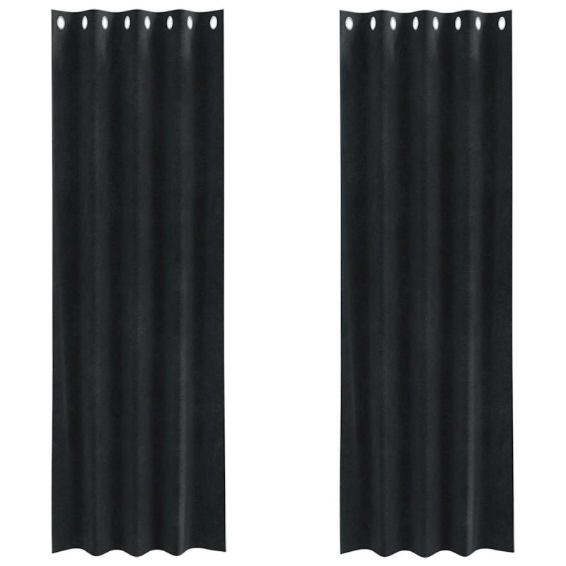 vidaXL Κουρτίνες συσκότισης 2 τμχ. Μαύρο 140 x 225 cm Βελούδο