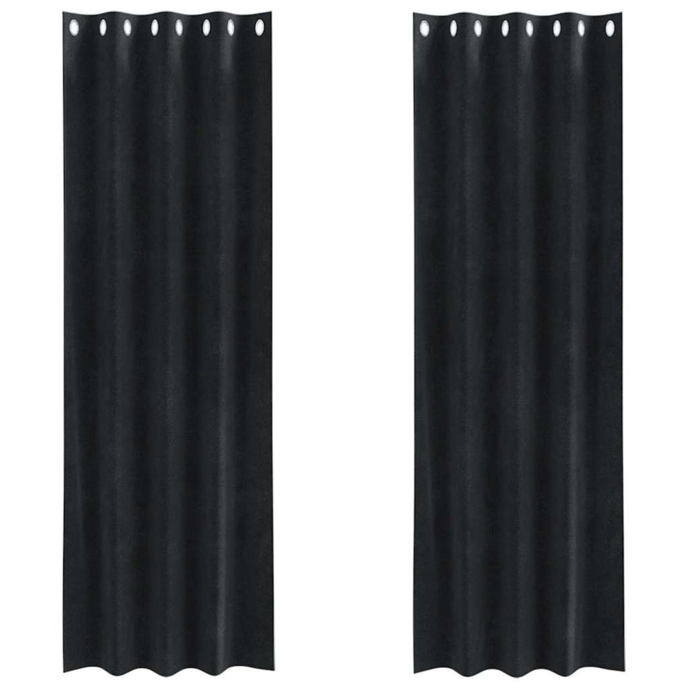 vidaXL Κουρτίνες συσκότισης 2 τμχ. Μαύρο 140 x 245 cm Βελούδο
