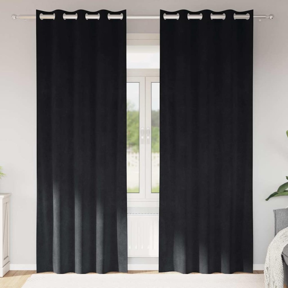 vidaXL Κουρτίνες συσκότισης 2 τμχ. Μαύρο 140 x 260 cm Βελούδο