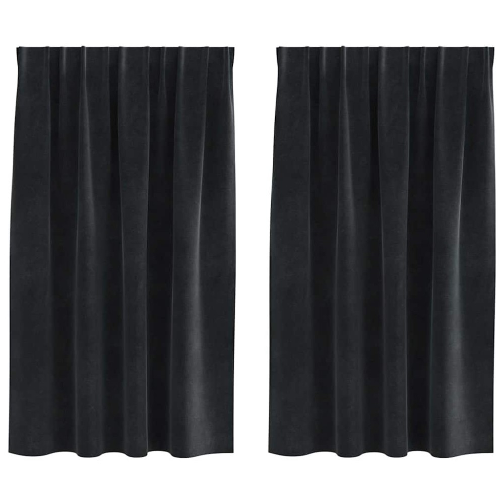 vidaXL Κουρτίνες συσκότισης 2 τμχ. Μαύρο 140 x 140 cm Βελούδο