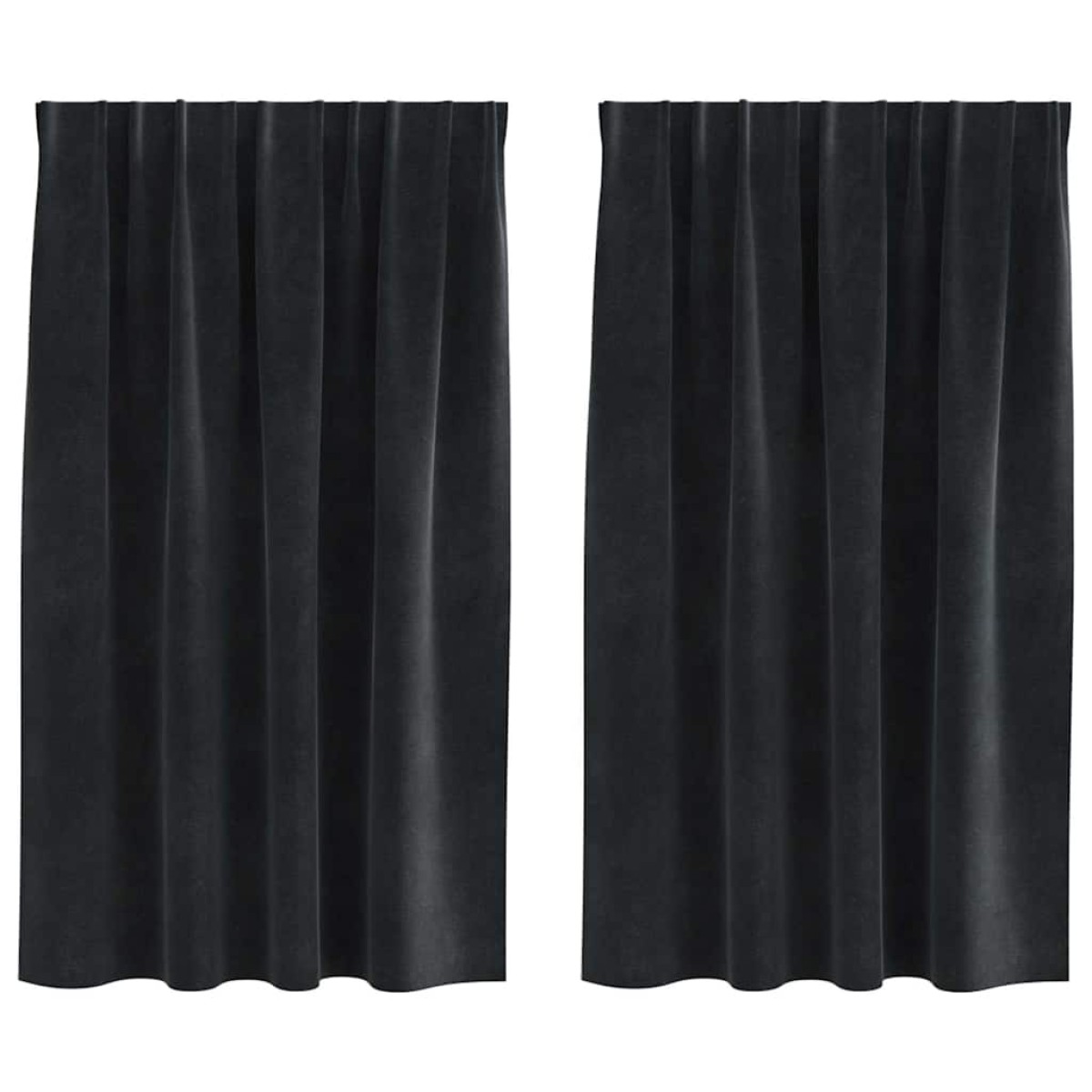 vidaXL Κουρτίνες συσκότισης 2 τμχ. Μαύρο 140 x 140 cm Βελούδο