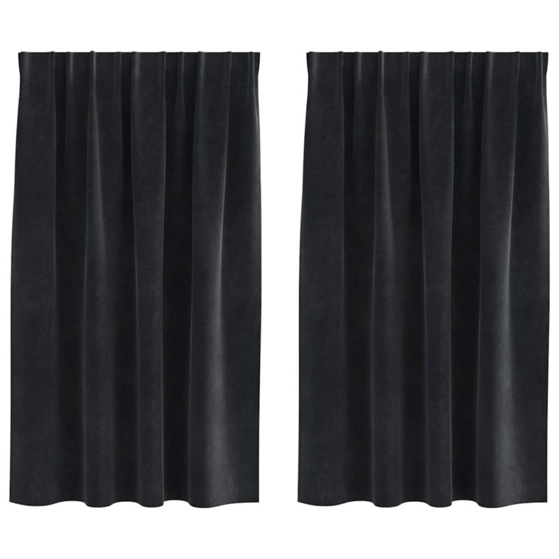 vidaXL Κουρτίνες συσκότισης 2 τμχ. Μαύρο 140 x 140 cm Βελούδο