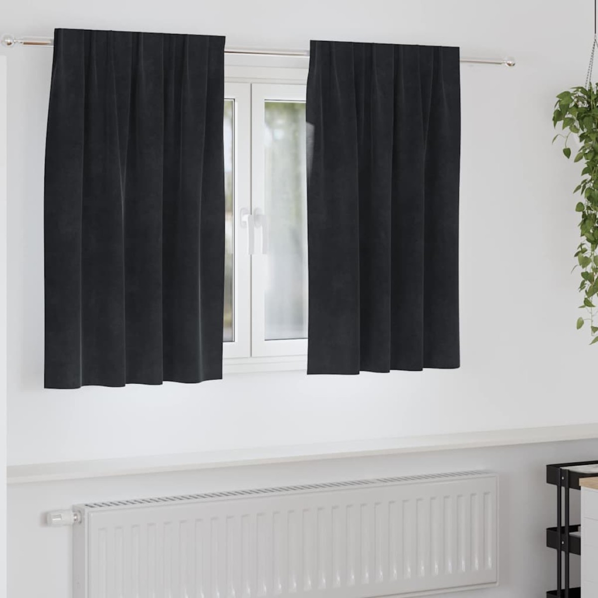 vidaXL Κουρτίνες συσκότισης 2 τμχ. Μαύρο 140 x 140 cm Βελούδο