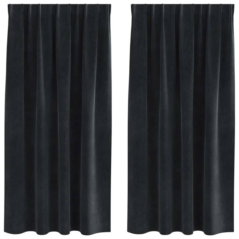 vidaXL Κουρτίνες συσκότισης 2 τμχ. Μαύρο 140 x 175 cm Βελούδο