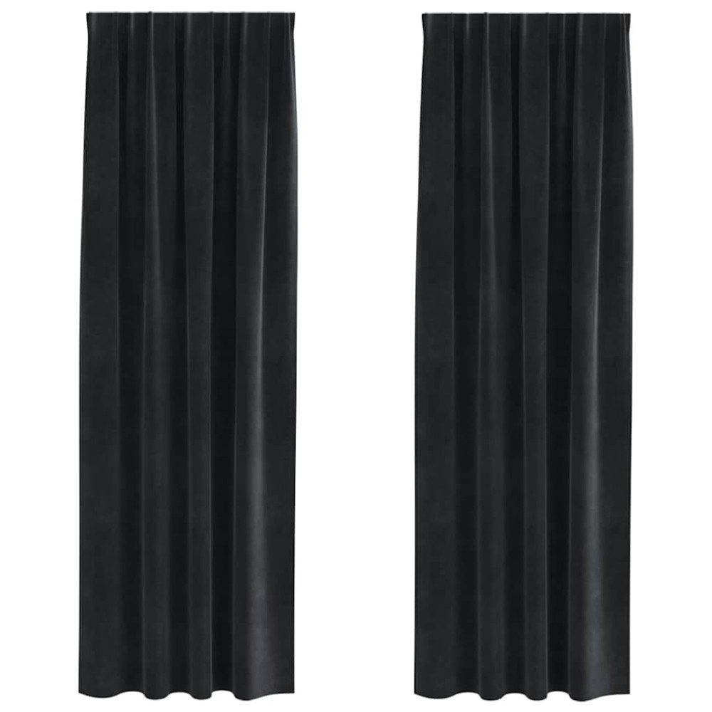 vidaXL Κουρτίνες συσκότισης 2 τμχ. Μαύρο 140 x 225 cm Βελούδο