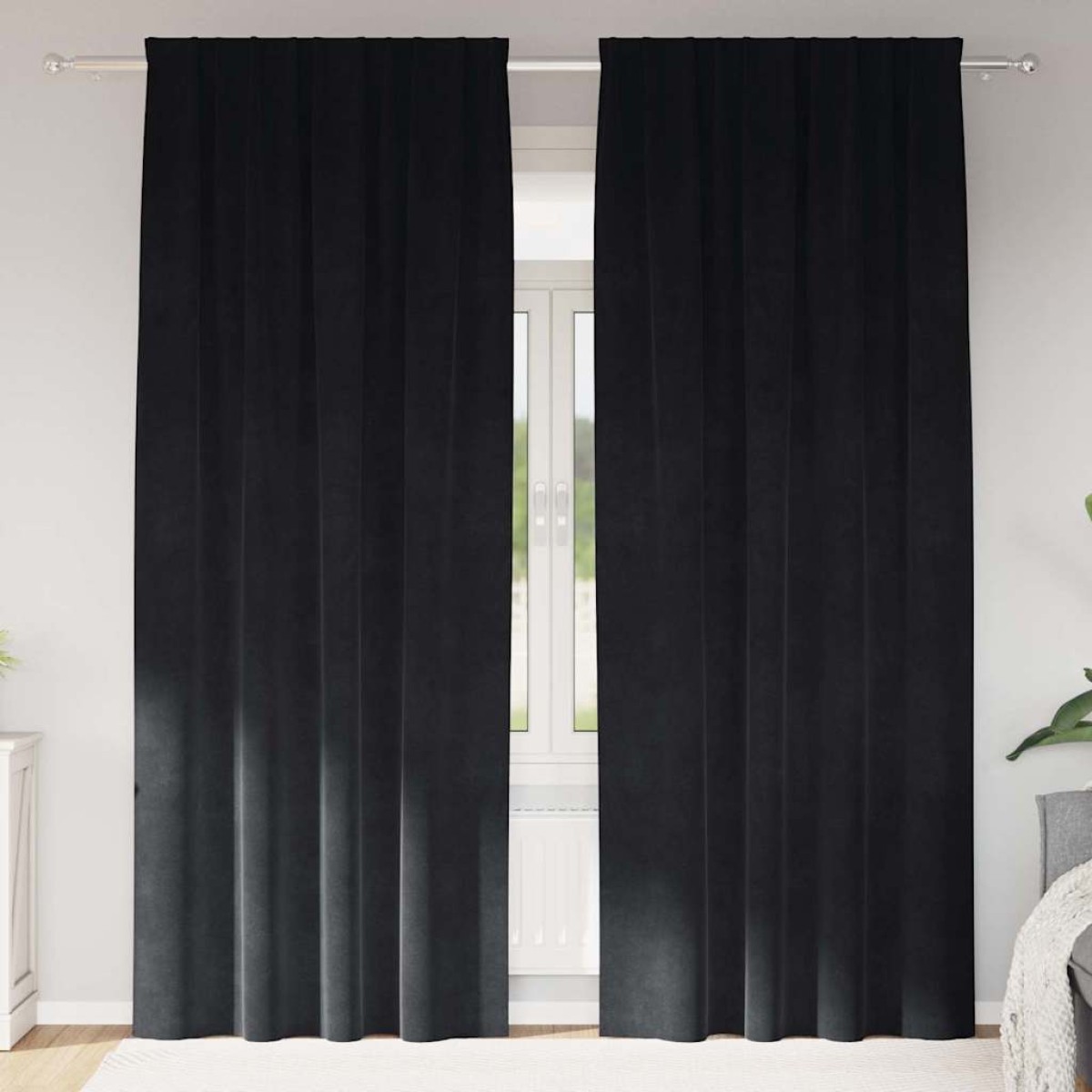 vidaXL Κουρτίνες συσκότισης 2 τμχ. Μαύρο 140 x 245 cm Βελούδο