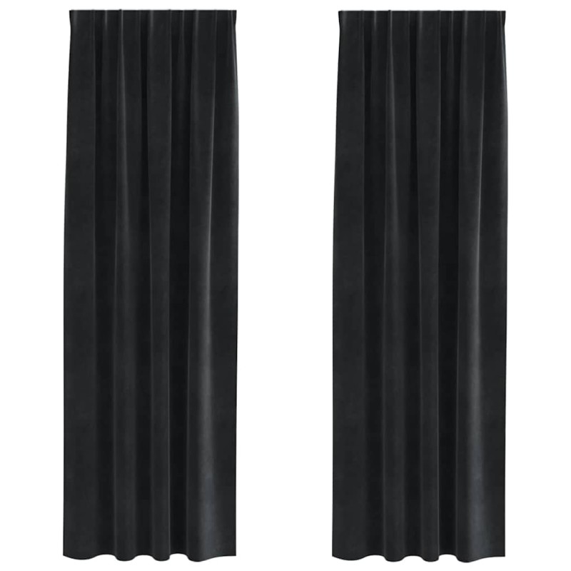 vidaXL Κουρτίνες συσκότισης 2 τμχ. Μαύρο 140 x 260 cm Βελούδο
