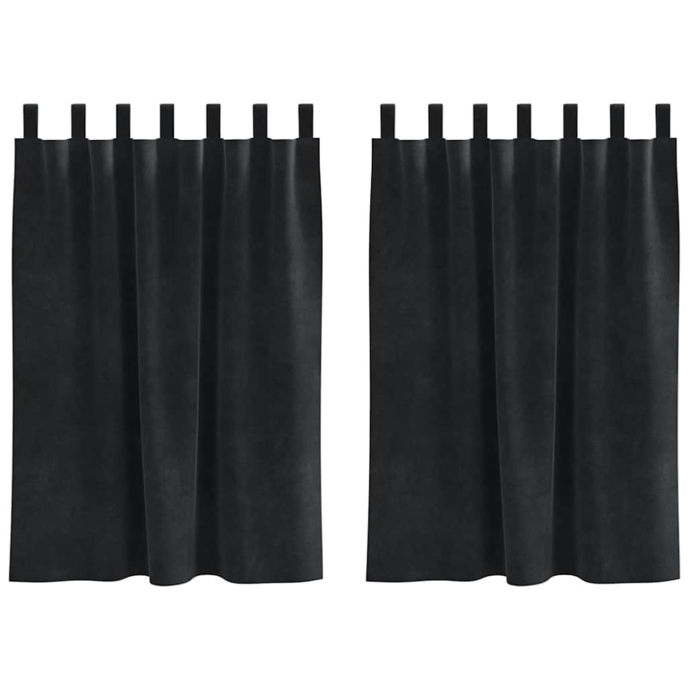 vidaXL Κουρτίνες συσκότισης 2 τμχ. Μαύρο 140 x 140 cm Βελούδο