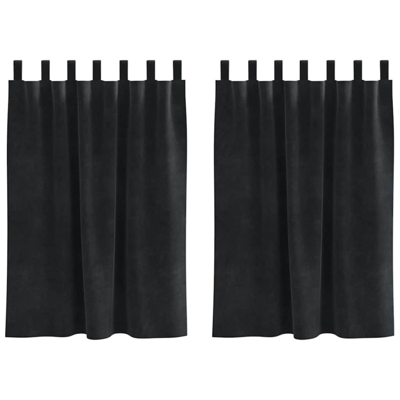 vidaXL Κουρτίνες συσκότισης 2 τμχ. Μαύρο 140 x 140 cm Βελούδο