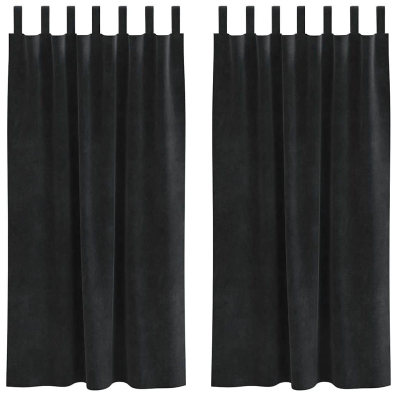 vidaXL Κουρτίνες συσκότισης 2 τμχ. Μαύρο 140 x 175 cm Βελούδο