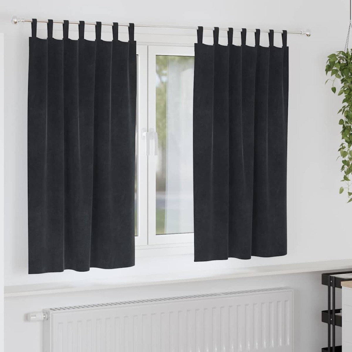 vidaXL Κουρτίνες συσκότισης 2 τμχ. Μαύρο 140 x 175 cm Βελούδο