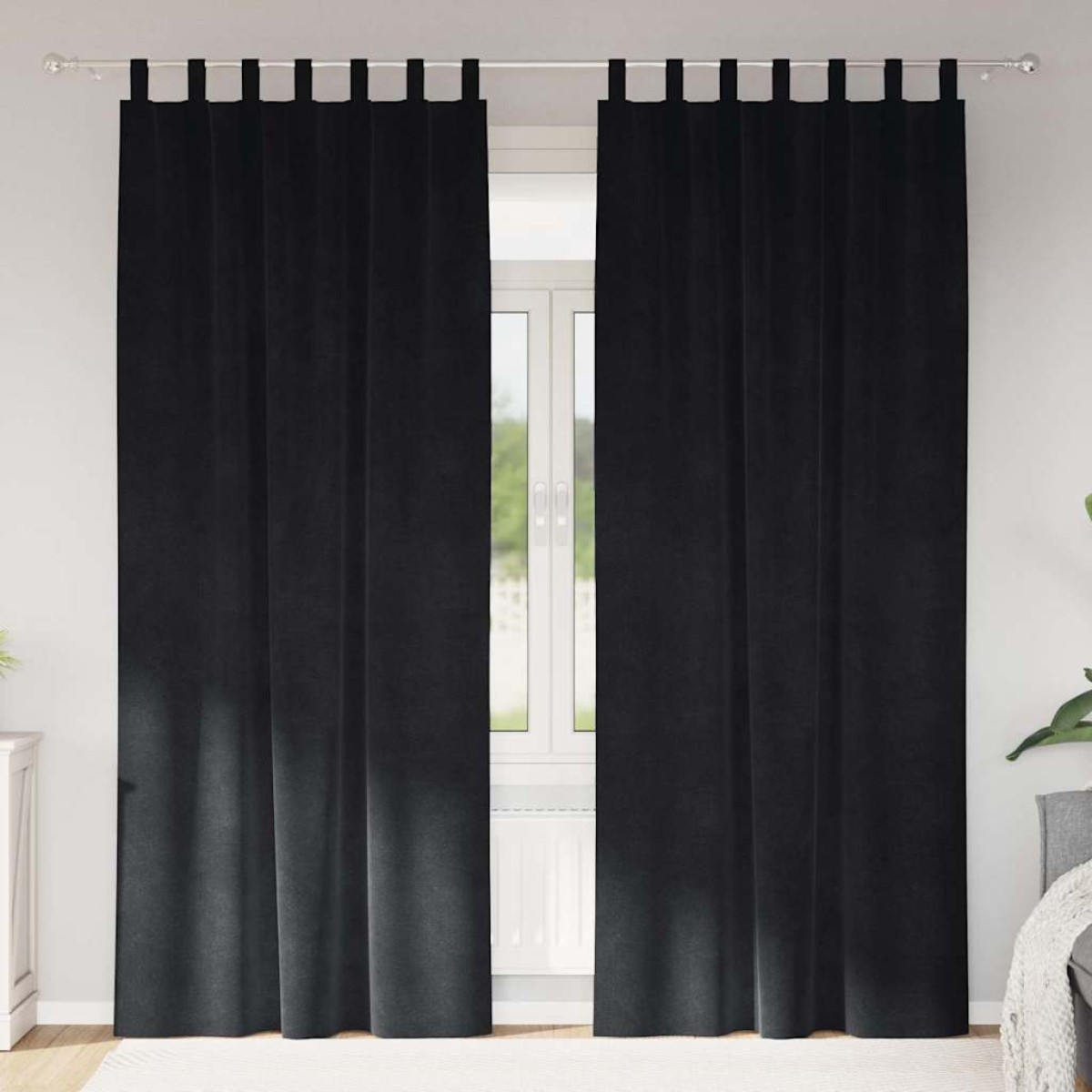 vidaXL Κουρτίνες συσκότισης 2 τμχ. Μαύρο 140 x 225 cm Βελούδο