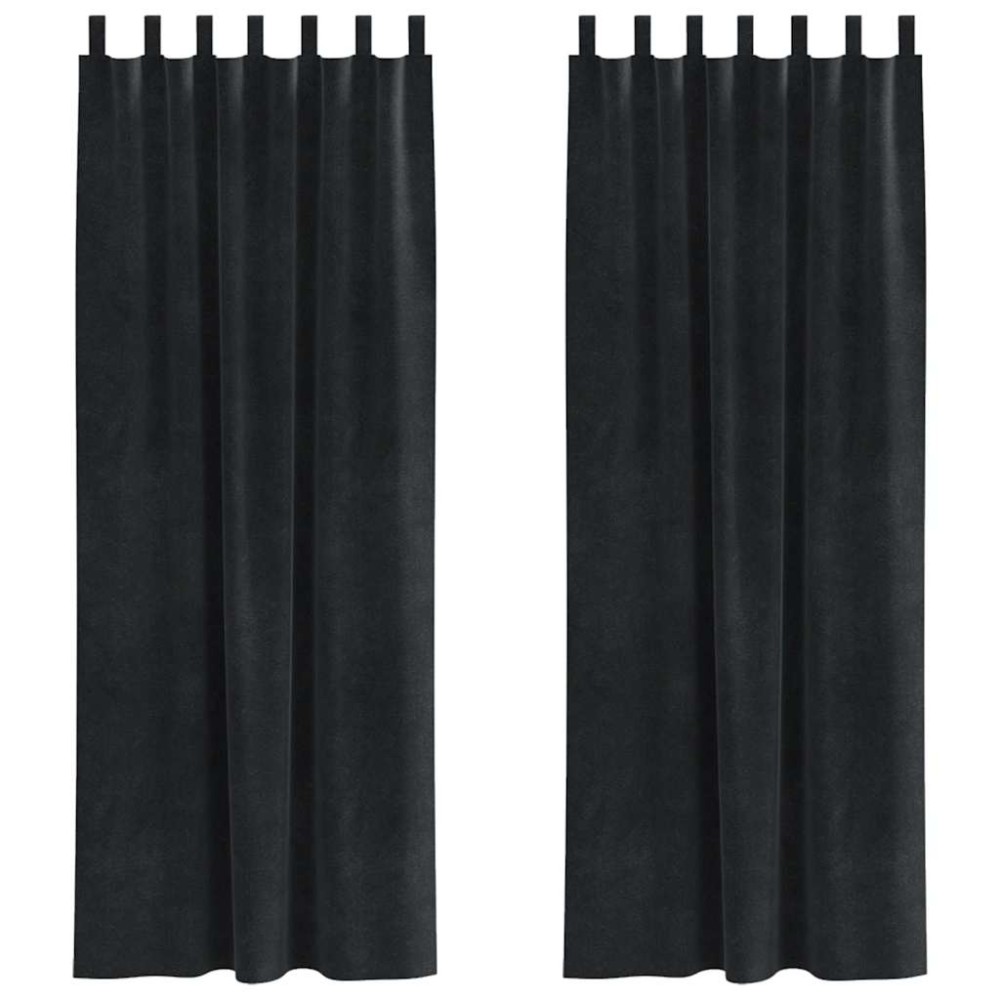 vidaXL Κουρτίνες συσκότισης 2 τμχ. Μαύρο 140 x 245 cm Βελούδο