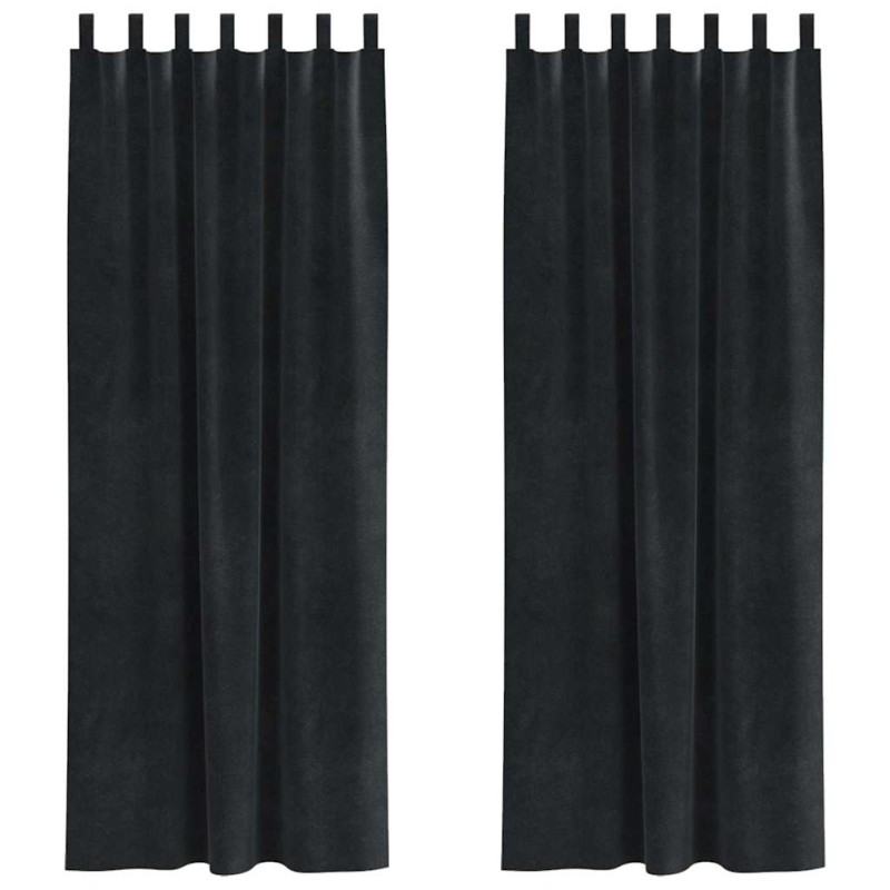 vidaXL Κουρτίνες συσκότισης 2 τμχ. Μαύρο 140 x 245 cm Βελούδο