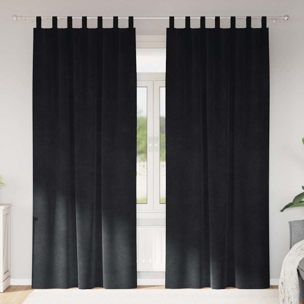 vidaXL Κουρτίνες συσκότισης 2 τμχ. Μαύρο 140 x 260 cm Βελούδο