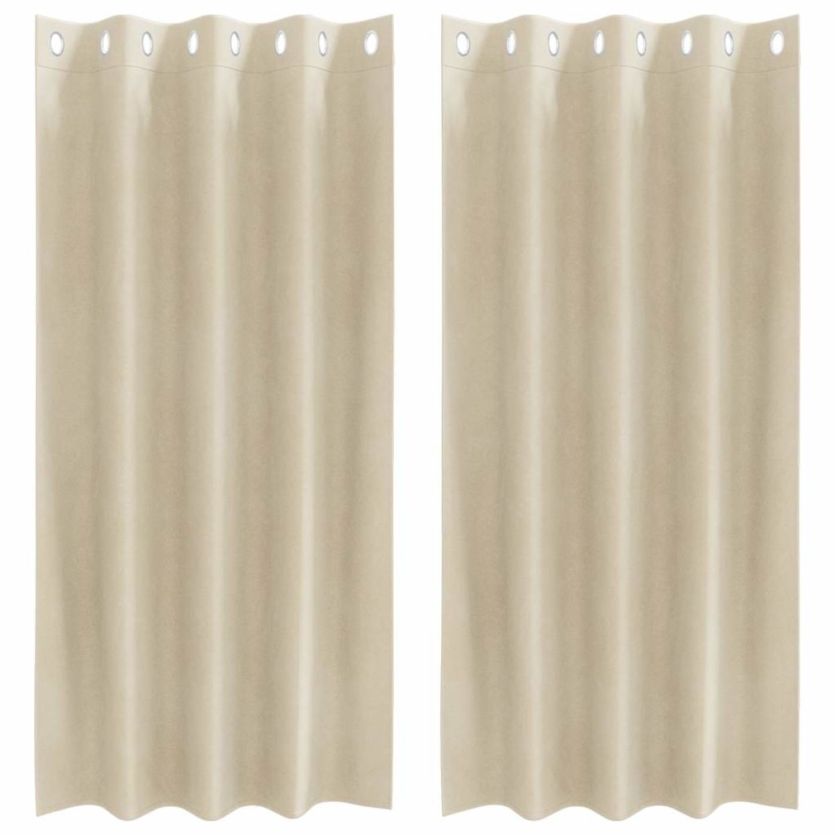 vidaXL Κουρτίνες συσκότισης 2 τμχ. Κρεμ 140 x 175 cm Βελούδο