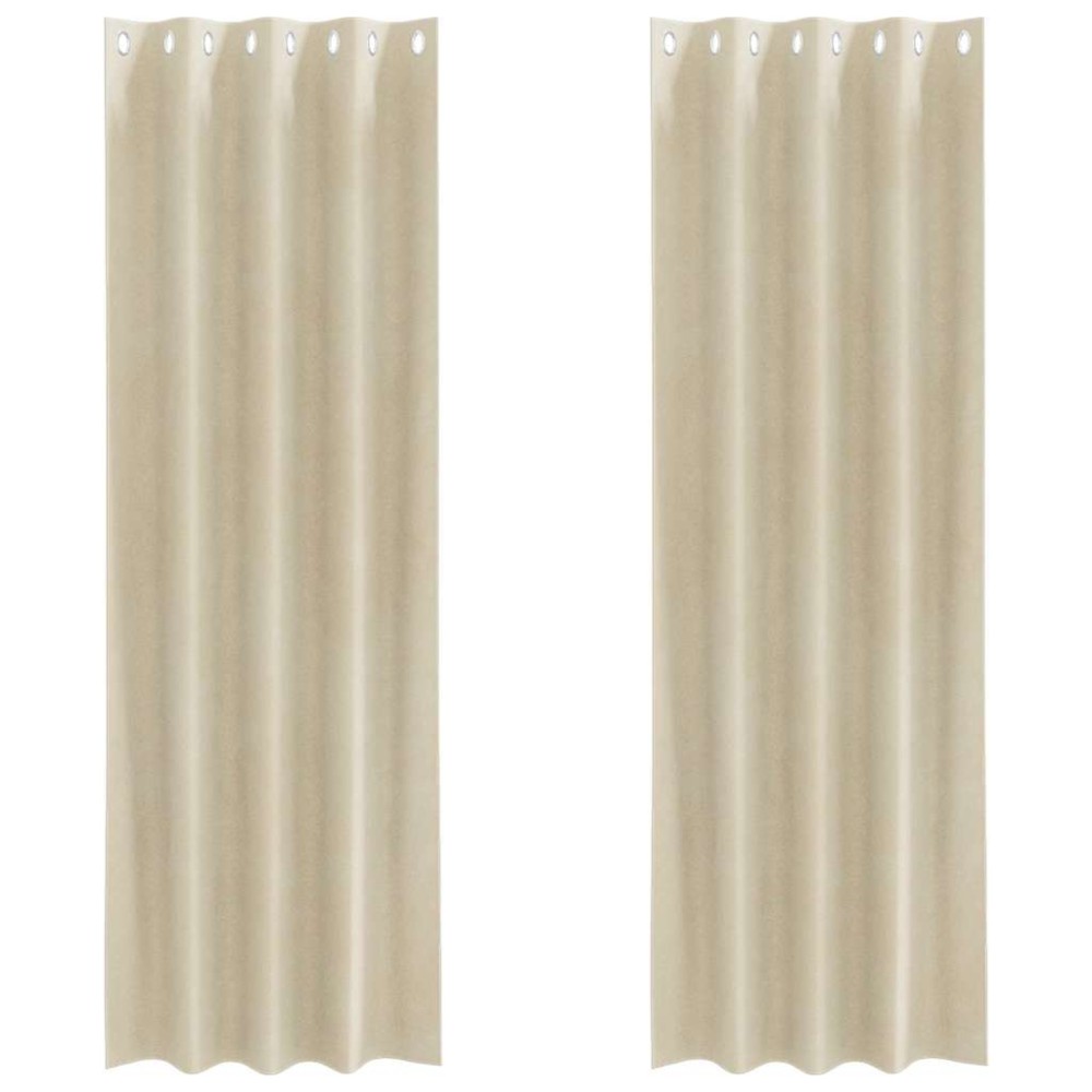 vidaXL Κουρτίνες συσκότισης 2 τμχ. Κρεμ 140 x 225 cm Βελούδο