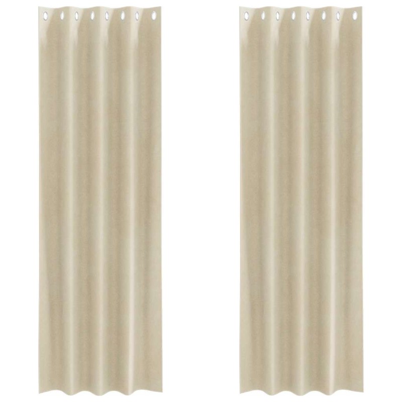 vidaXL Κουρτίνες συσκότισης 2 τμχ. Κρεμ 140 x 225 cm Βελούδο