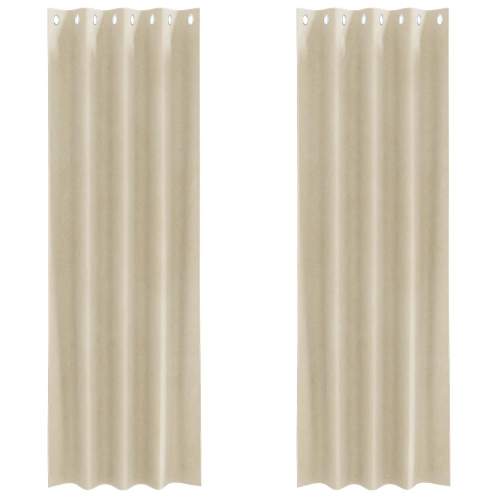vidaXL Κουρτίνες συσκότισης 2 τμχ. Κρεμ 140 x 245 cm Βελούδο