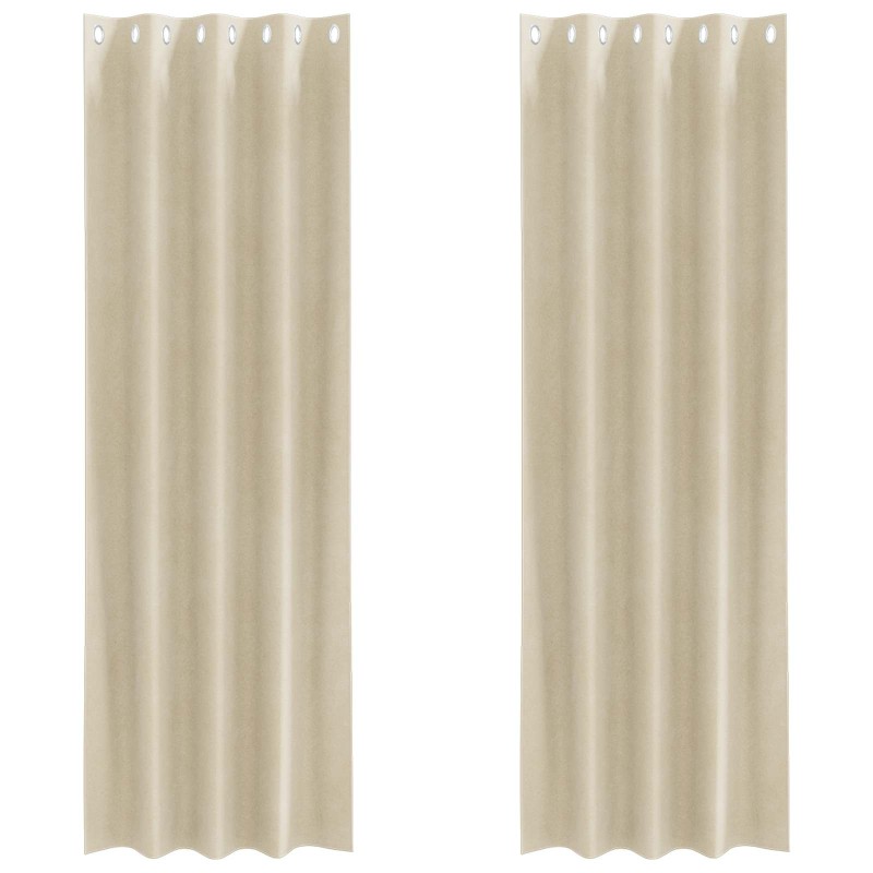 vidaXL Κουρτίνες συσκότισης 2 τμχ. Κρεμ 140 x 245 cm Βελούδο