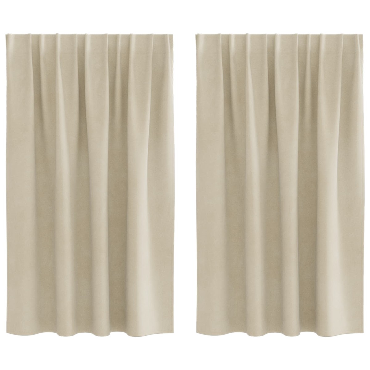 vidaXL Κουρτίνες συσκότισης 2 τμχ. Κρεμ 140 x 140 cm Βελούδο