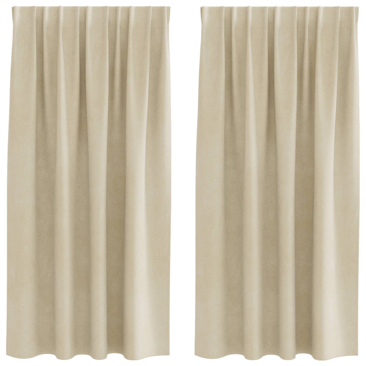 vidaXL Κουρτίνες συσκότισης 2 τμχ. Κρεμ 140 x 175 cm Βελούδο