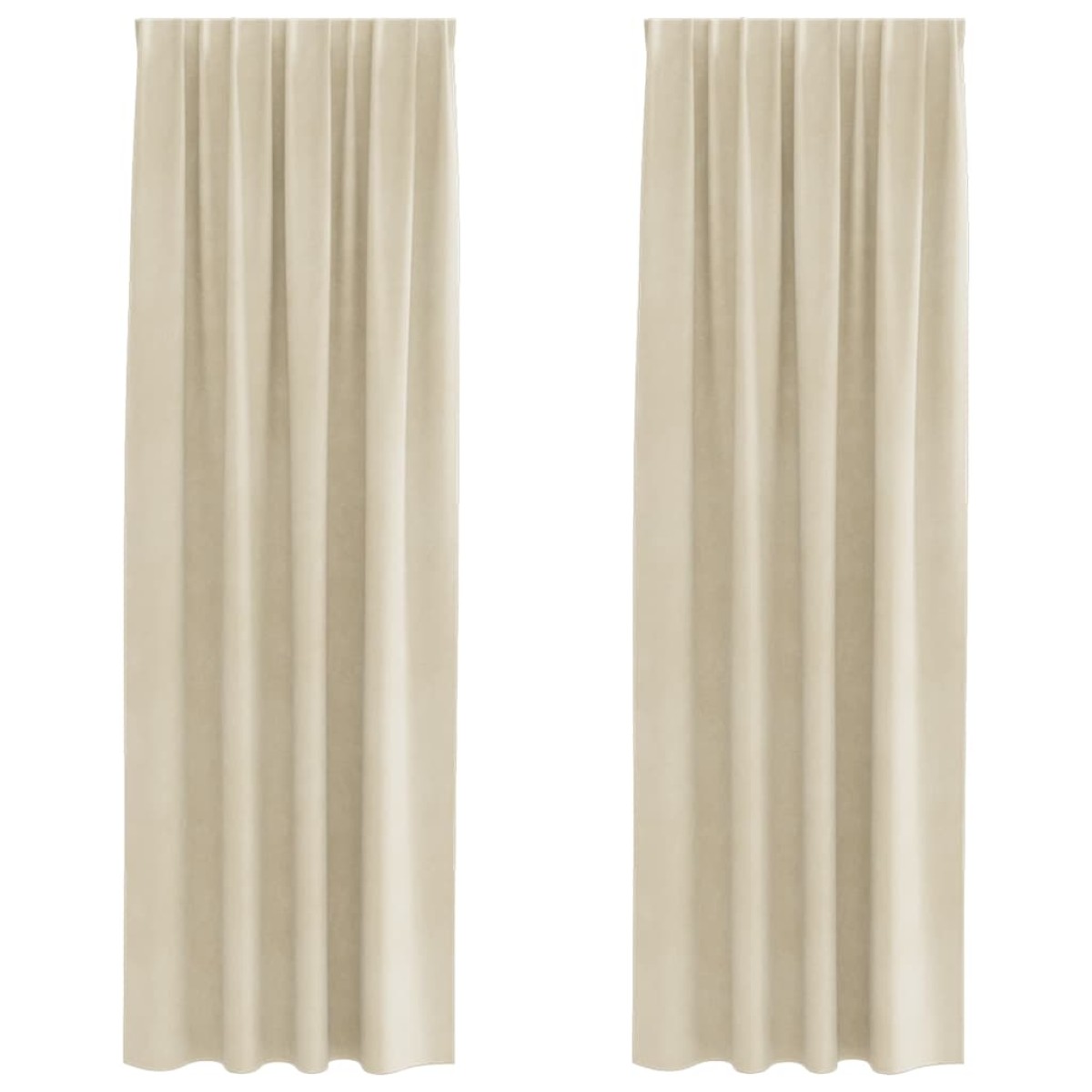 vidaXL Κουρτίνες συσκότισης 2 τμχ. Κρεμ 140 x 245 cm Βελούδο