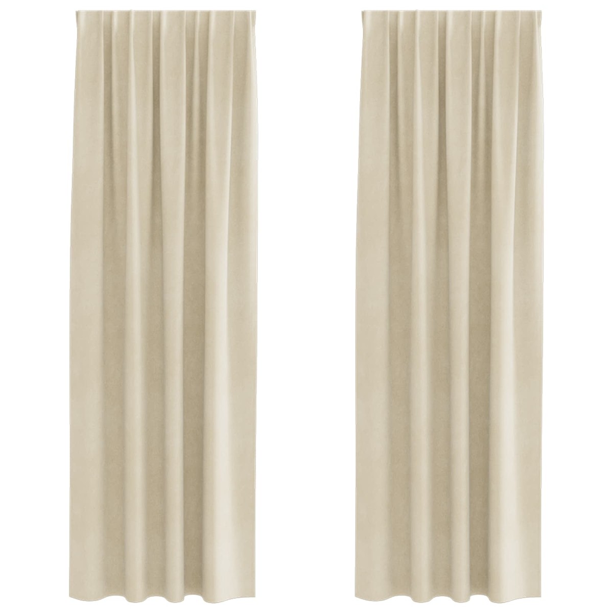 vidaXL Κουρτίνες συσκότισης 2 τμχ. Κρεμ 140 x 260 cm Βελούδο