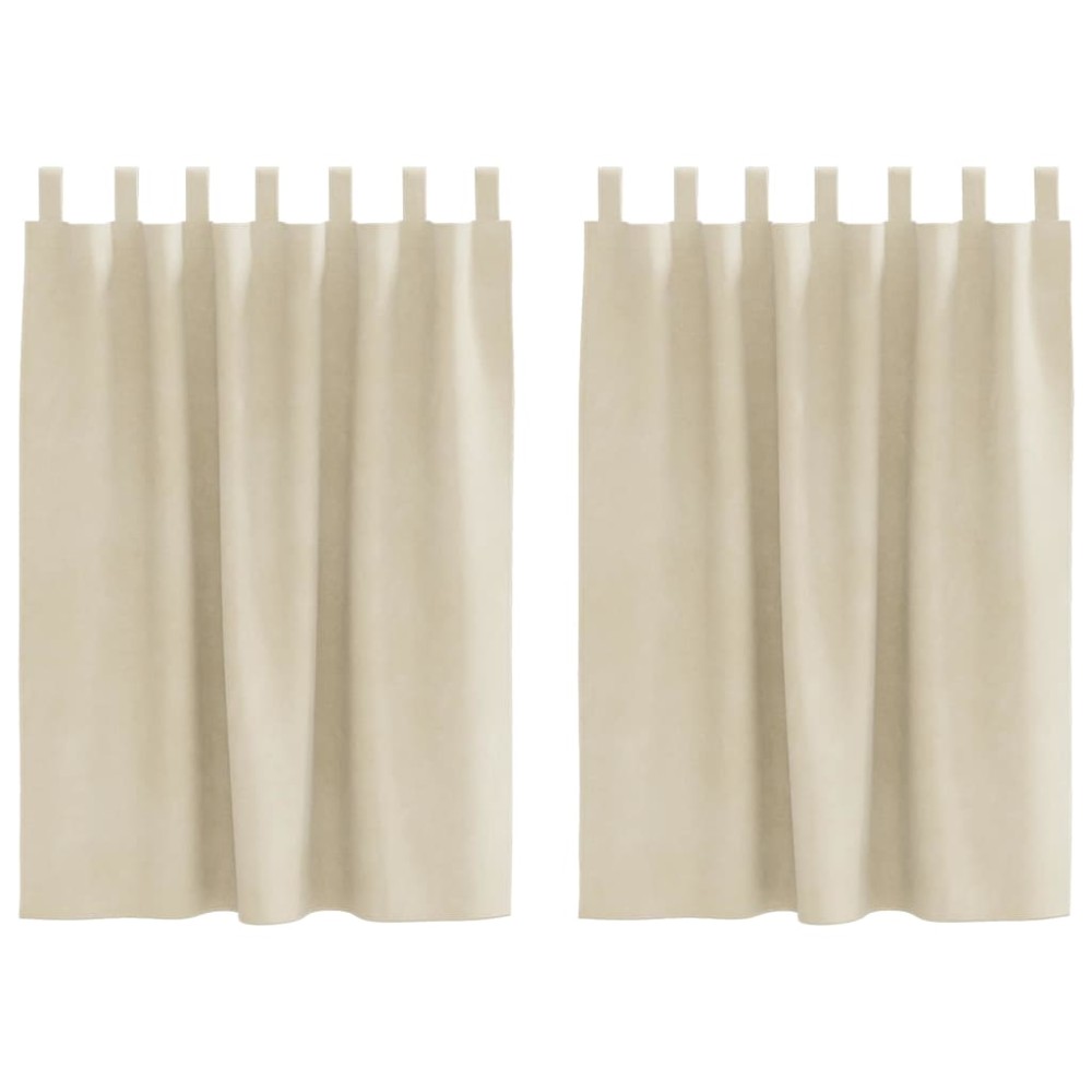 vidaXL Κουρτίνες συσκότισης 2 τμχ. Κρεμ 140 x 140 cm Βελούδο