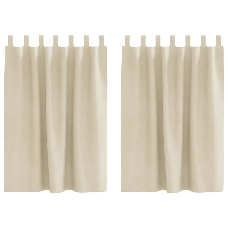 vidaXL Κουρτίνες συσκότισης 2 τμχ. Κρεμ 140 x 140 cm Βελούδο