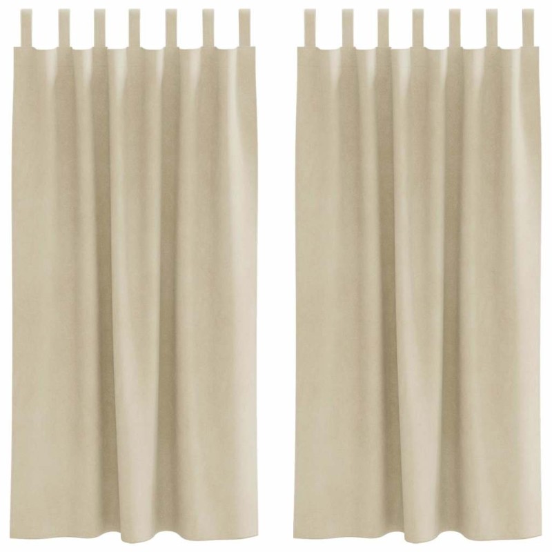 vidaXL Κουρτίνες συσκότισης 2 τμχ. Κρεμ 140 x 175 cm Βελούδο