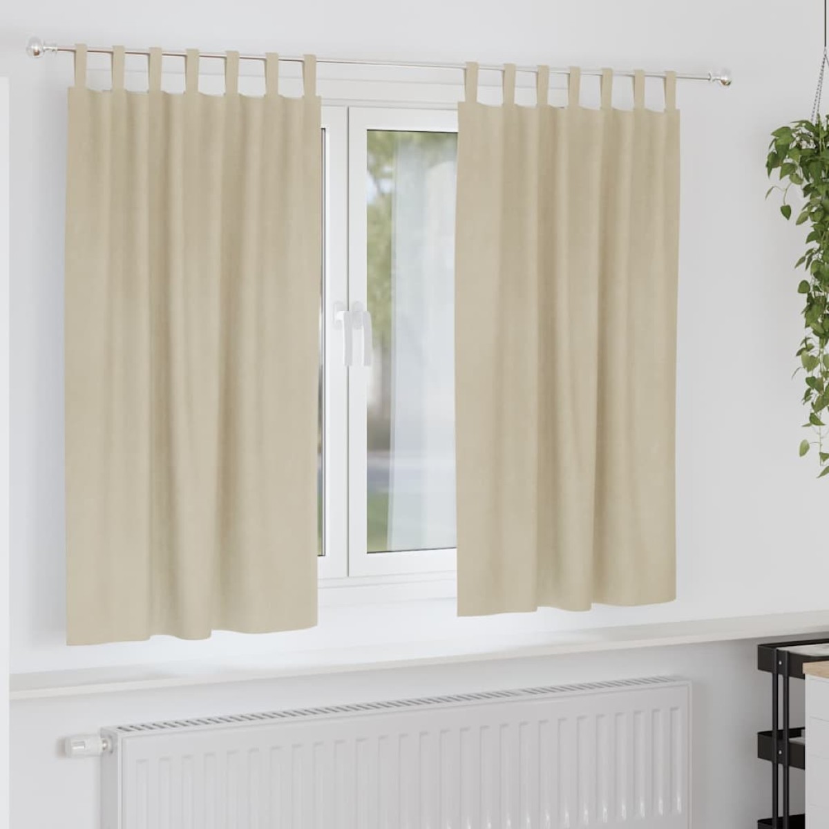 vidaXL Κουρτίνες συσκότισης 2 τμχ. Κρεμ 140 x 175 cm Βελούδο