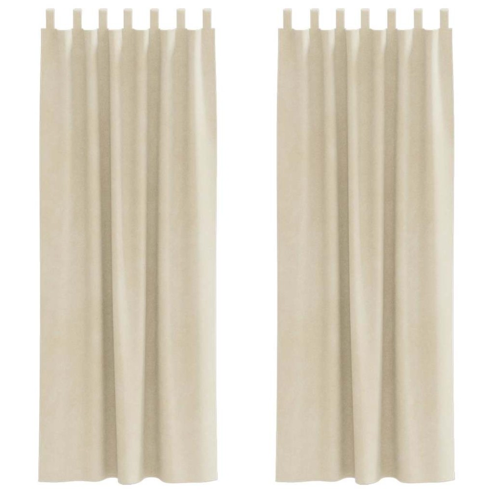 vidaXL Κουρτίνες συσκότισης 2 τμχ. Κρεμ 140 x 260 cm Βελούδο