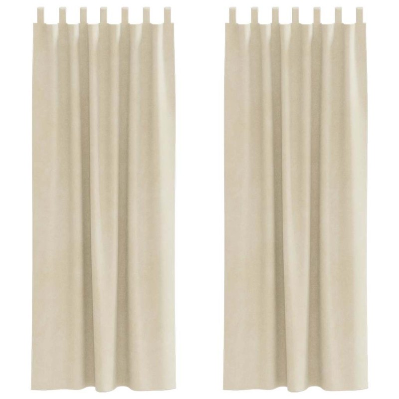 vidaXL Κουρτίνες συσκότισης 2 τμχ. Κρεμ 140 x 260 cm Βελούδο