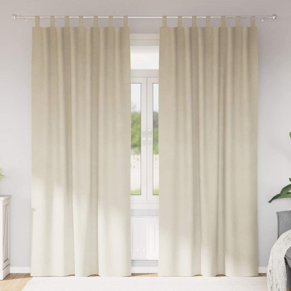 vidaXL Κουρτίνες συσκότισης 2 τμχ. Κρεμ 140 x 260 cm Βελούδο