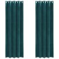 vidaXL Κουρτίνες συσκότισης 2 τμχ. Σκούρο Πράσινο 140 x 245 cm Βελούδο