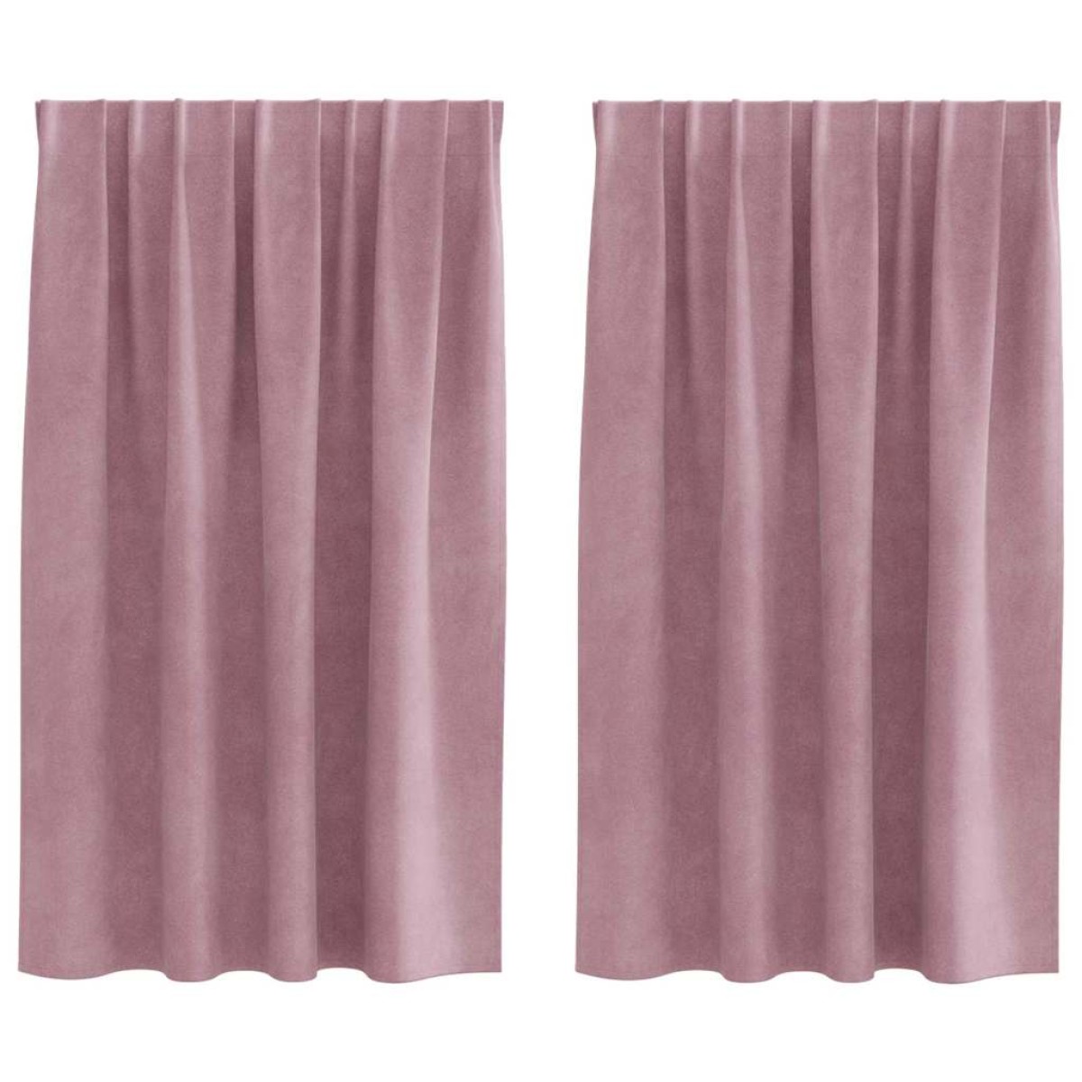 vidaXL Κουρτίνες συσκότισης 2 τμχ. Σκούρο ροζ 140 x 140 cm Βελούδο