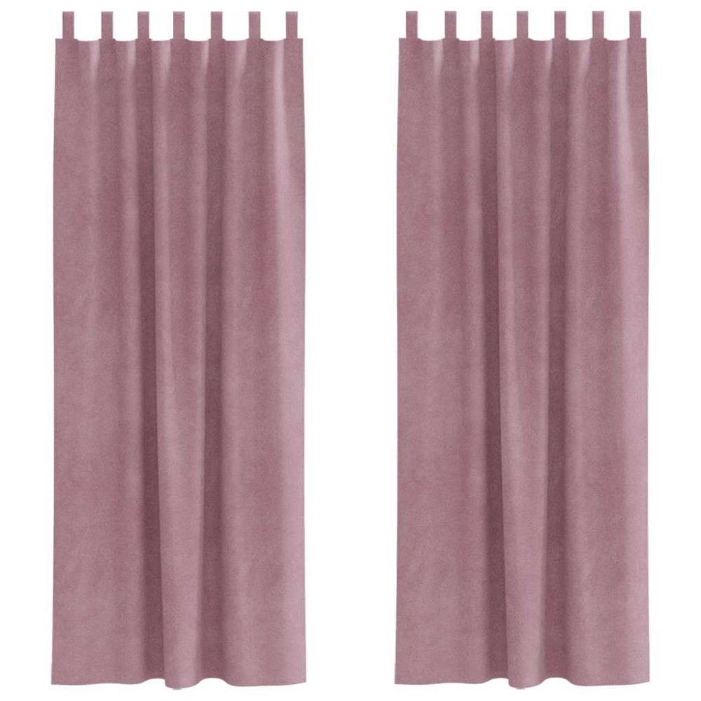 vidaXL Κουρτίνες συσκότισης 2 τμχ. Σκούρο ροζ 140 x 245 cm Βελούδο