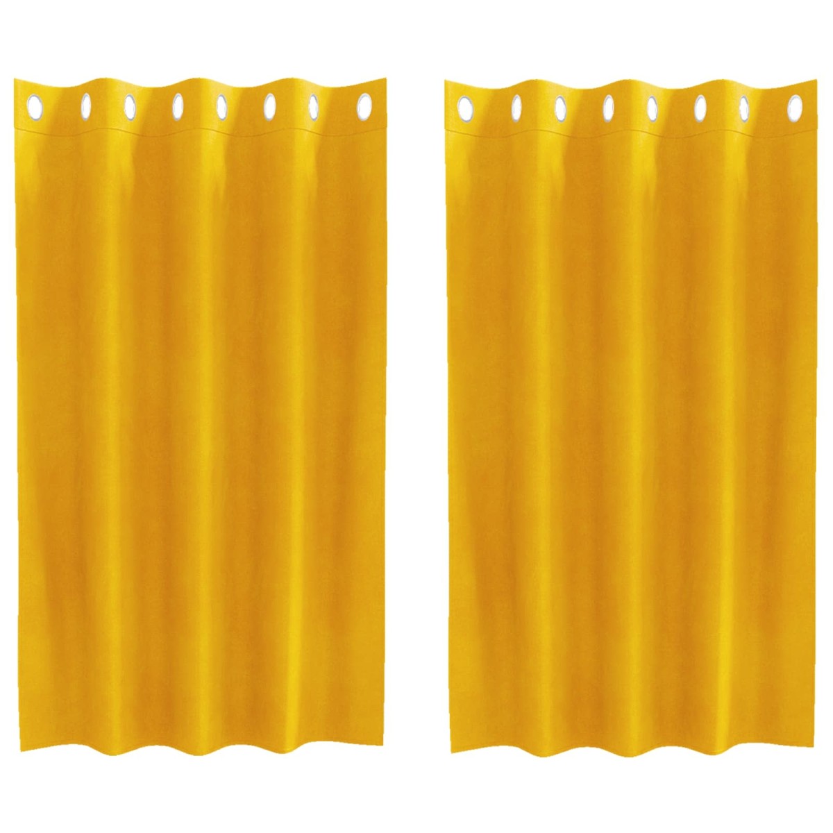 vidaXL Κουρτίνες συσκότισης 2 τμχ. Μουσταρδί 140 x 140 cm Βελούδο