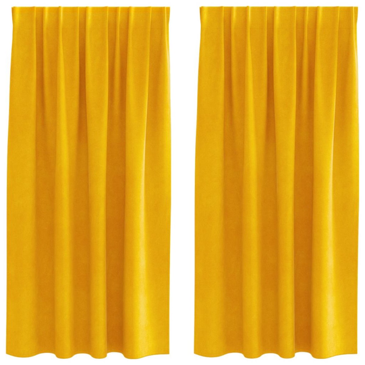 vidaXL Κουρτίνες συσκότισης 2 τμχ. Μουσταρδί 140 x 175 cm Βελούδο