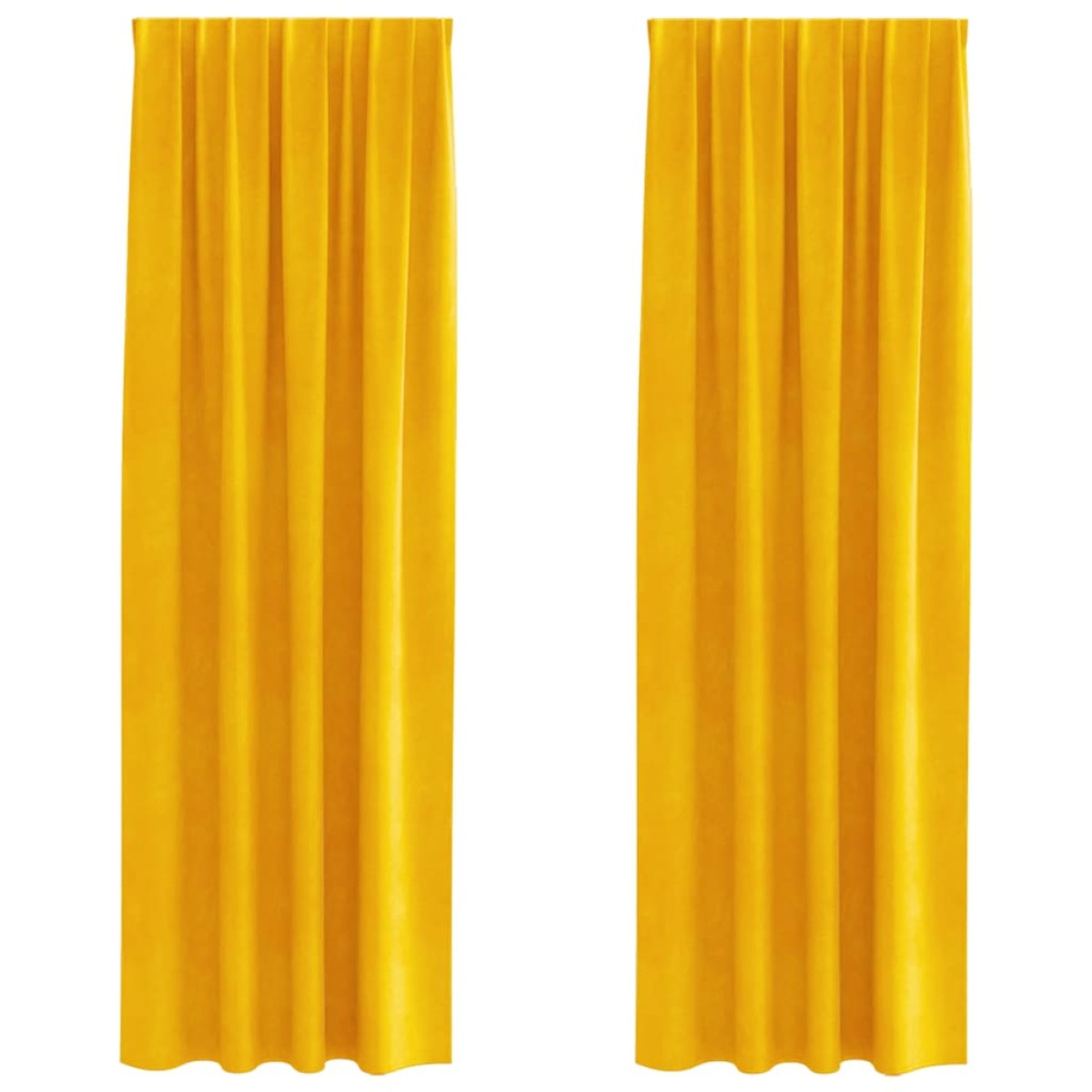 vidaXL Κουρτίνες συσκότισης 2 τμχ. Μουσταρδί 140 x 245 cm Βελούδο