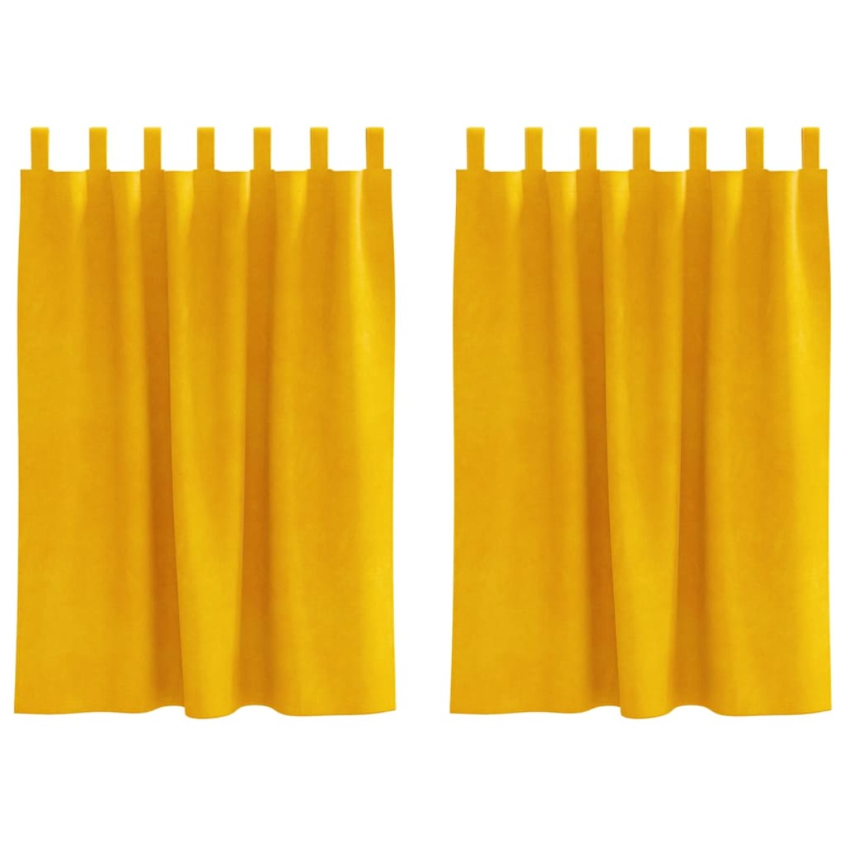 vidaXL Κουρτίνες συσκότισης 2 τμχ. Μουσταρδί 140 x 140 cm Βελούδο