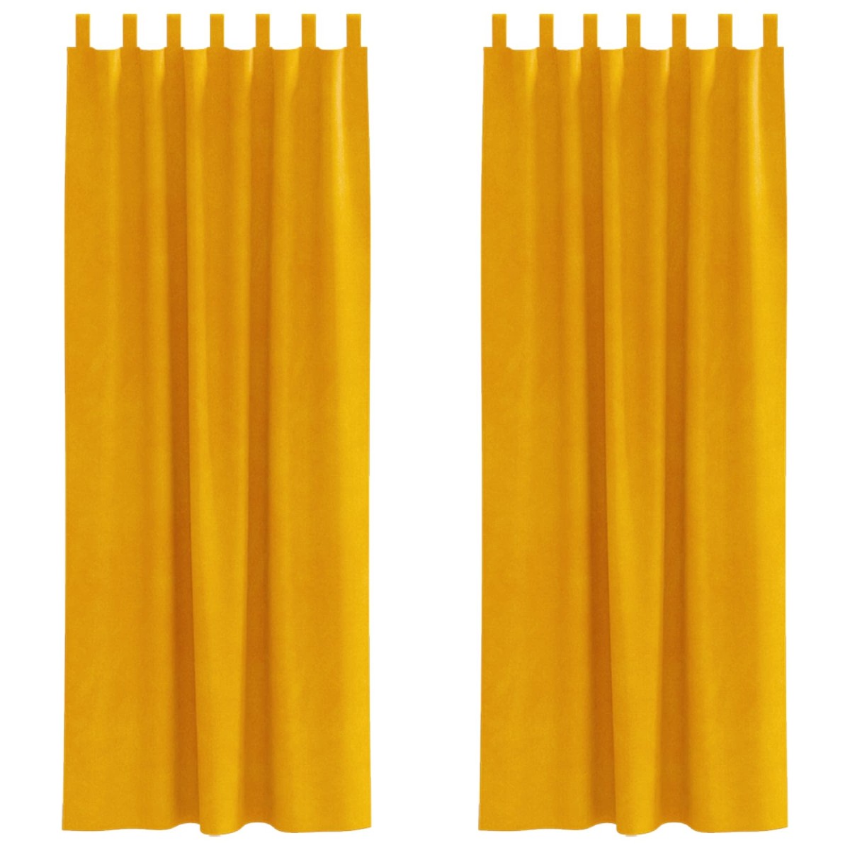vidaXL Κουρτίνες συσκότισης 2 τμχ. Μουσταρδί 140 x 225 cm Βελούδο